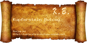 Kupferstein Bulcsú névjegykártya